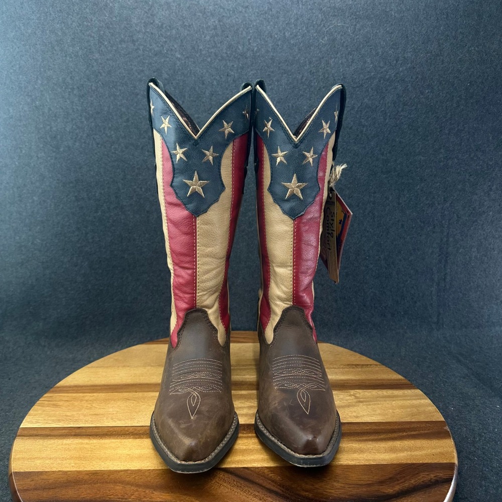 Durango Women's 6.5M Crush Stars and Stripes Western Cowboy 12" Boots DRD0060 - Picture 3 of 9